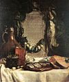 Pickled herring in a still life accompanied by a poem called "Lof aan de Pekelharing", by Joseph de Bray