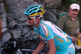 Savoldelli op de Col de la Colombière in de 7e etappe van de Ronde van Frankrijk 2007