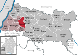 Elhelyezkedése Baden-Württemberg térképén