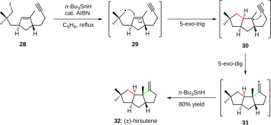 Scheme 6 - radical - hirsutene.svg