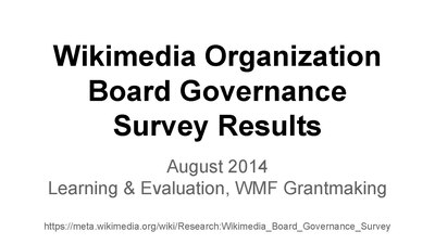 Wikimedia organization board governance survey 2014