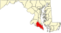 Mapa de Maryland destacant el Comtat de Saint Mary