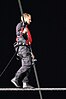 Nik Wallenda as he begins to cross Niagara Falls on the highwire