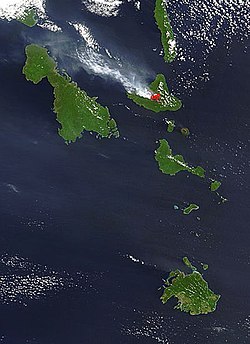 Ash plume from Ambrym Volcano, October 4, 2004