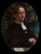 Presumed portrait of Lucrezia Borgia (attributed to Dosso Dossi, c. 1519, National Gallery of Victoria[54])