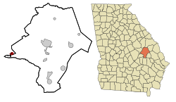 Location in Emanuel County, Georgia