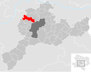 Lage der Gemeinde Karlstetten im Bezirk St. Pölten-Land (anklickbare Karte)