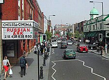 Vista panorâmica da Kings Road, em Chelsea, Londres.