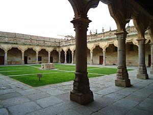 Patio de las Escuelas Menores, University of Salamanca, Spain, begun in 1428.