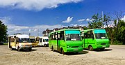 Thumbnail for File:Uzhhorod, Ruta 25 and 2x I-VAN A07A1.jpg