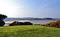 Vue vers les plages et le port de Roscoff depuis l'îlot Sainte-Anne.