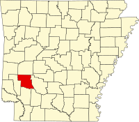 Map of Arkanzas highlighting Pike County