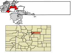 Location of the City of Commerce City in Adams County, Colorado