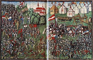 battle scene, over two pages