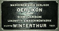 Typenschild eines akkumulatorbetriebenen MFO-Traktors (1921)