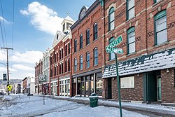 Looking down Genesee Street