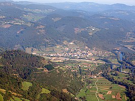 Vista aérea de Cornellana.