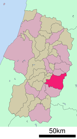 Lokasi Yamagata di Prefektur Yamagata