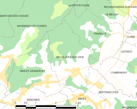 Mapa obce Neuvillers-sur-Fave