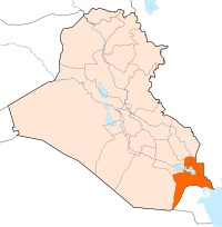 Location of Al-Basrah Governorate