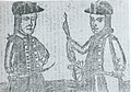 Engraving - there are no portraits - depicting Daniel Shays (left) and Job Shattuck of Shays' Rebellion