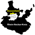 Lage von Dossenheim im Kreis