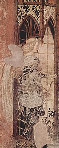 Fresco del monumento a Niccolò Brenzoni en San Fermo Maggiore en Verona, Escena:Arcángel Rafael, 1424-1426