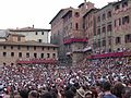 Thousands of spectators come to Piazza del Campo during the Palio di Siena.