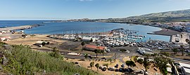 View of Praia da Vitória from the outlook of Facho.