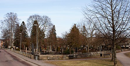 Östra kyrkogården sedd från Östra bron.