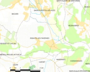 Poziția localității Ribaute-les-Tavernes