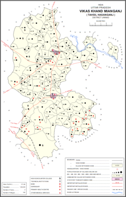 Map of Mianganj CD block