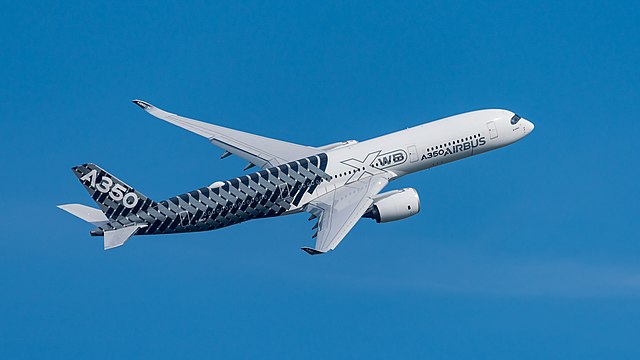 Airbus A350-941 (reg. F-WWCF, MSN 002) in Airbus promotional CFRP livery at ILA Berlin Air Show 2016.