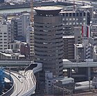 Exit ramp going through the Gate Tower Building