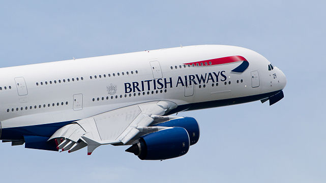 Airbus A380 of British Airways at Paris Air Show.