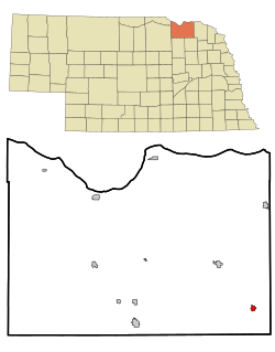 Location of Wausa, Nebraska