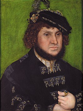 Portret van keurvorst Johan de Standvastige van Saksen door Lucas Cranach de Oudere in 1509.