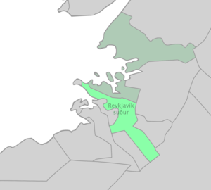 Location of Daerah pilih Reykjavík Selatan