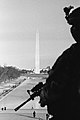 Image 45Black-and-white photograph of a National Guardsman looking over the Washington Monument in Washington D.C., on January 21, 2021, the day after the inauguration of Joe Biden as the 46th president of the United States (from Photojournalism)