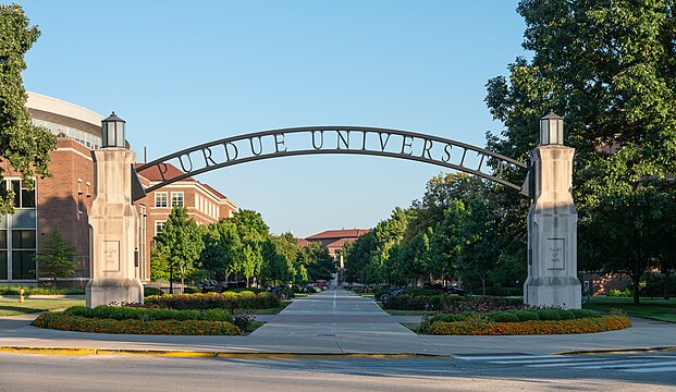 Gateway to the Future Arch at Purdue University in the summer of 2016.