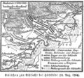 Historical map of the campaign by Höchstädt (13.08.1704)