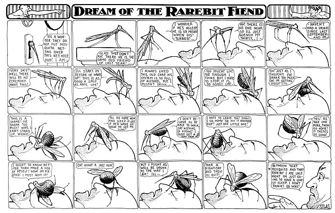 Twenty-panel "Dream of the Rarebit Fiend" comic strip