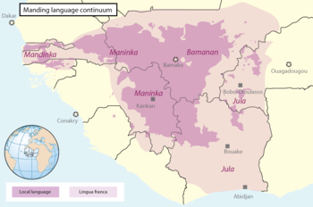 Reparticion geografica de las lengas mandingas