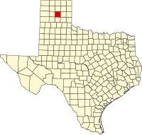 Map of Texas highlighting Carson County