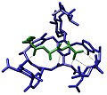 Vancomycin complexed to a short peptide L-Lys-D-Ala-D-Ala