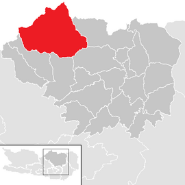 Poloha obce Metnitz v okrese Sankt Veit an der Glan (klikacia mapa)