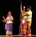 Image 37Mor lam performance-the men are playing the khene and wearing pha sarong (from Culture of Laos)