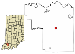 Location of Winslow in Pike County, Indiana.