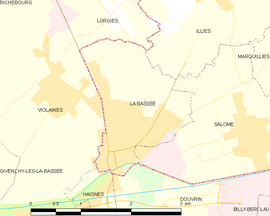 Mapa obce La Bassée