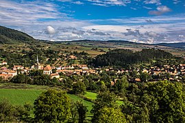 The fortified church seen from the peasant citadel